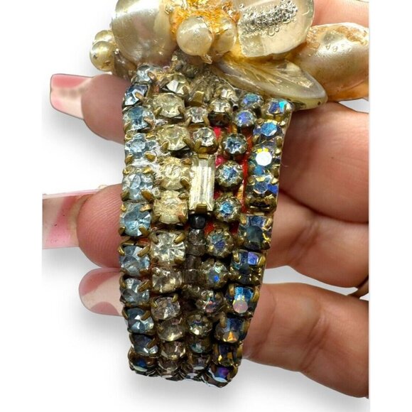 Wendy Gell Wristie Creepy Haunted Doll Face Crystal Cuff Bracelet Vintage - Picture 13 of 14